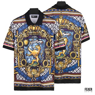 Áo thun Polo nam cổ bẻ họa tiết FEAER 100% chất Cotton thoáng mát, không nhăn Lion Royal |new arrival 2021|
