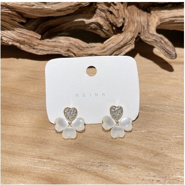 Bông tai hoa đá mắt mèo sang trọng, phụ kiện trang sức BT015 - Filibrastyle