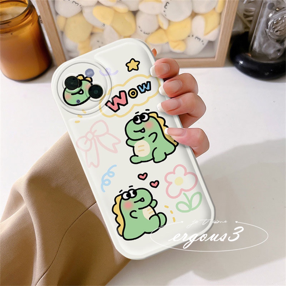 Ốp Điện Thoại Mềm Hình Khủng Long Hoạt Hình Cho iPhone 14 13 12 11 Pro Max SE2020 X XR Xs Max 7 8 Plus