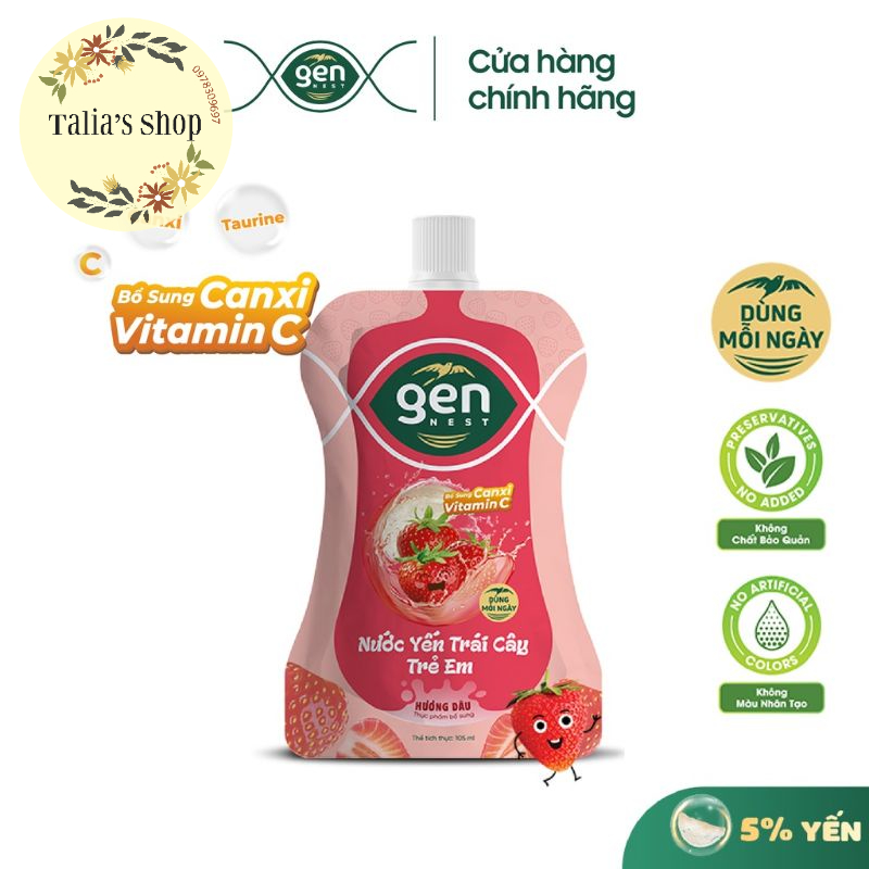 105ml - Nước yến trái cây trẻ em Gennest