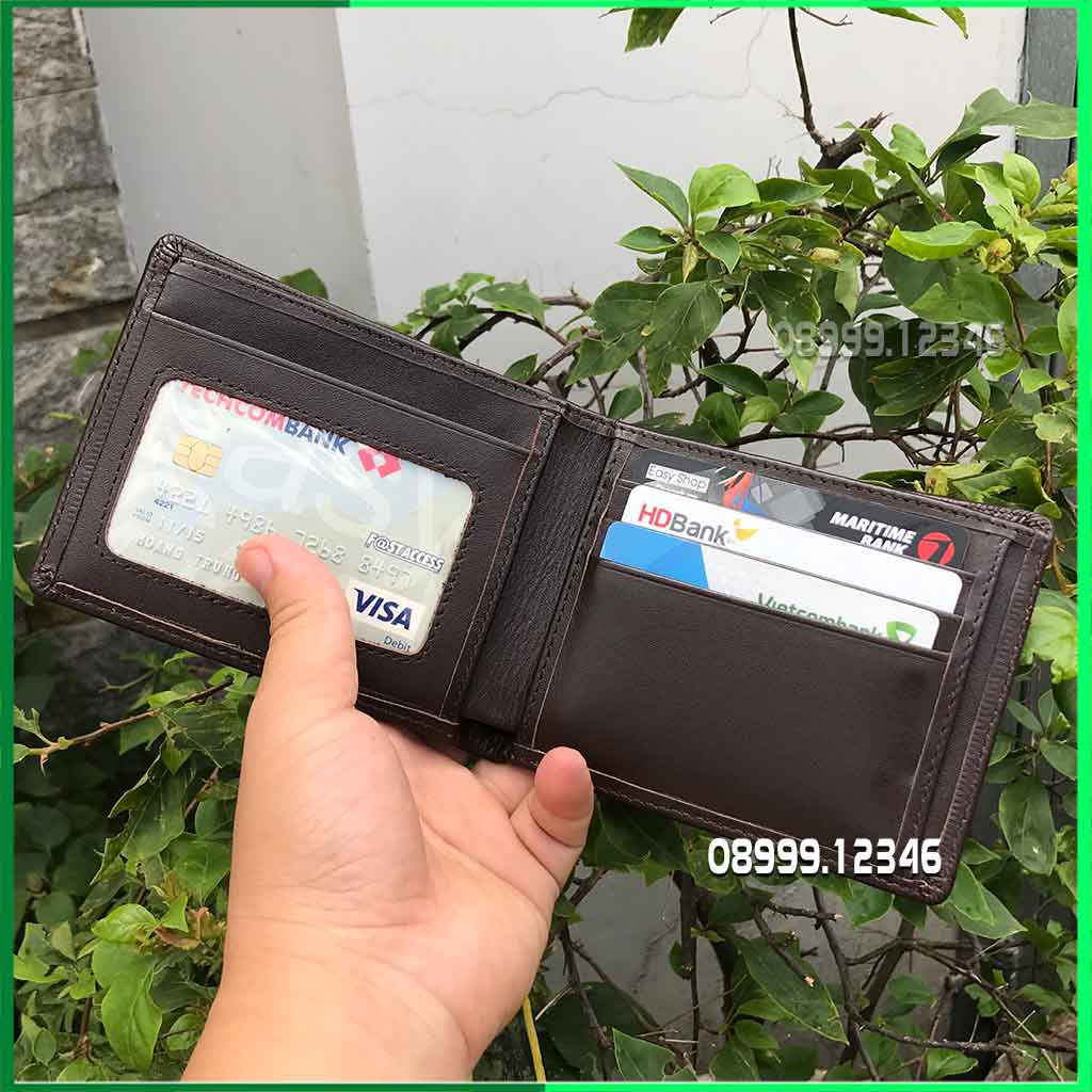 Ví nam chất da bò khắc tên con giáp logo đẹp - KLAKA