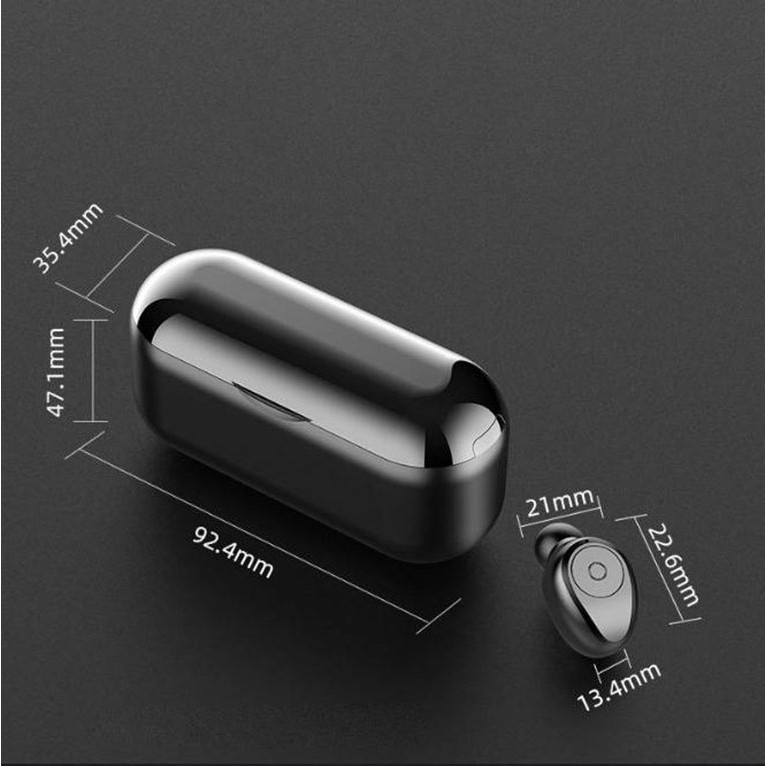 Tai nghe Bluetooth 5.0 F9, tai nghe không dây, chống nước, chống ồn CVC8.0 - Đen