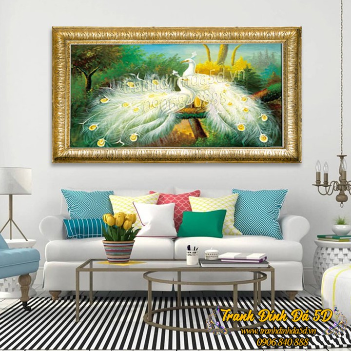 TRANH ĐÍNH ĐÁ CÔNG 85x55CM