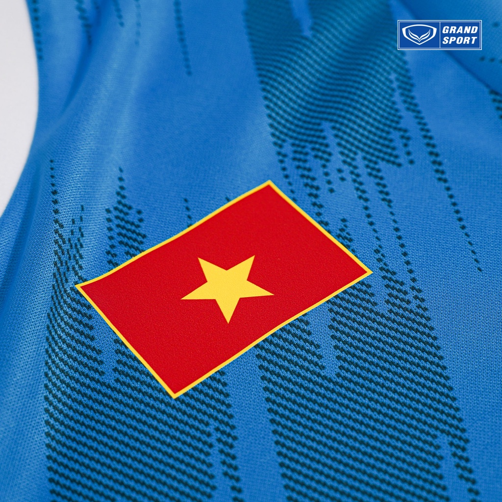 Áo Bóng Đá Tập Luyện Đội Tuyển Việt Nam 2021-2022 Grand Sport Xanh Biển Chất liệu Polyester Cao Cấp Chính Hãng