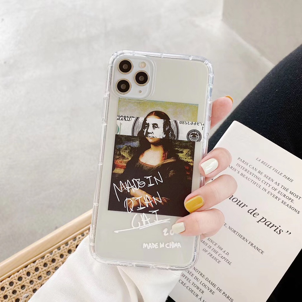 Ốp điện thoại mềm in hình nàng Mona Lisa dễ thương cho iPhone12 12mini 12promax 11 11Promax 7Plus 8 8+ X XR XS max | BigBuy360 - bigbuy360.vn
