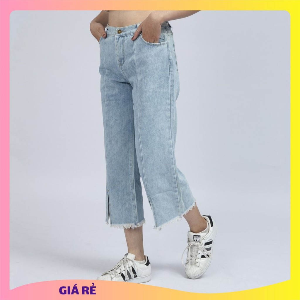 Quần Jean Nữ quần Ống Rộng Xẻ Lai Xanh Nhạt Co Giãn Thời Trang Cao Cấp QR11. InsideShop.04 | BigBuy360 - bigbuy360.vn