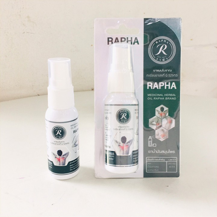 Dầu thảo dược Rapha – giảm đau lưng, đau cột sống, đau vai – Chai 25ml