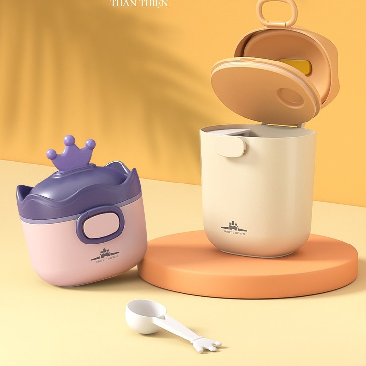 Hộp đựng sữa bột kèm muỗng khóa kín 2 màu 2 size