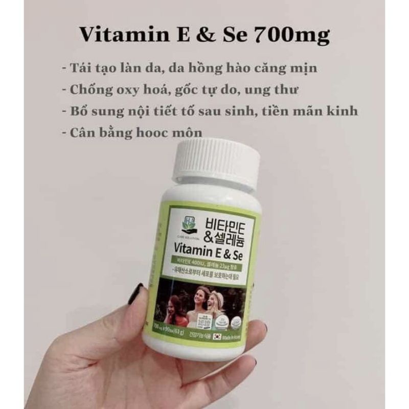 Vitamin E vs Selenium 700mg hộp 90