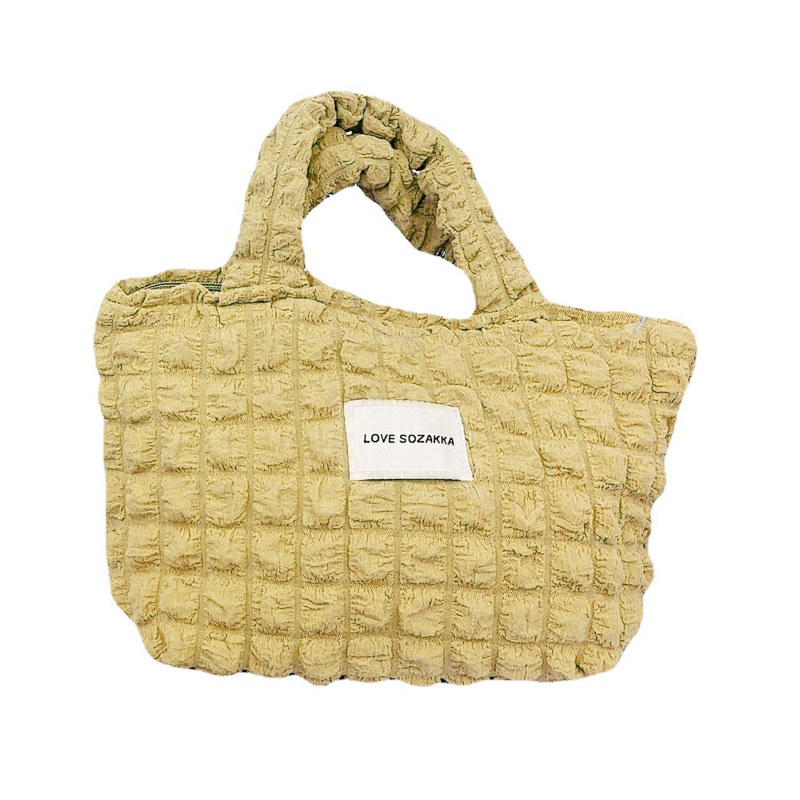 Seng Túi Xách Tote Canvas Xếp Ly Bong Bóng Sành Điệu Cho Tập Trung