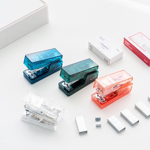 Deli Bộ bấm kim mini INS trong suốt với kim bấm 24/6 Bấm kim dễ thương Dụng cụ học tập văn phòng