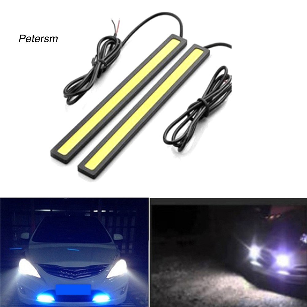 Set 2 Dây Đèn Led Cob 17cm Chống Thấm Nước Cho Xe Hơi