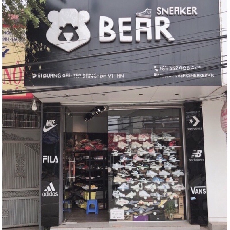 [Bear.sneaker] Giày thể thao Hot Đen trắng Black And White cao cổ bản SC - Da xịn