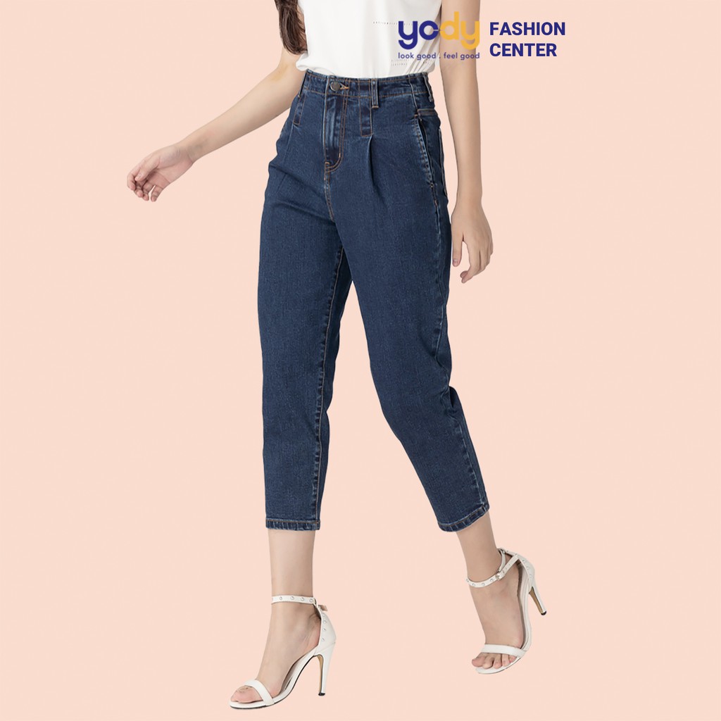 Quần Jeans nữ YODY quần baggy co dãn tốt , jean nữ cạp cao  QJN3076