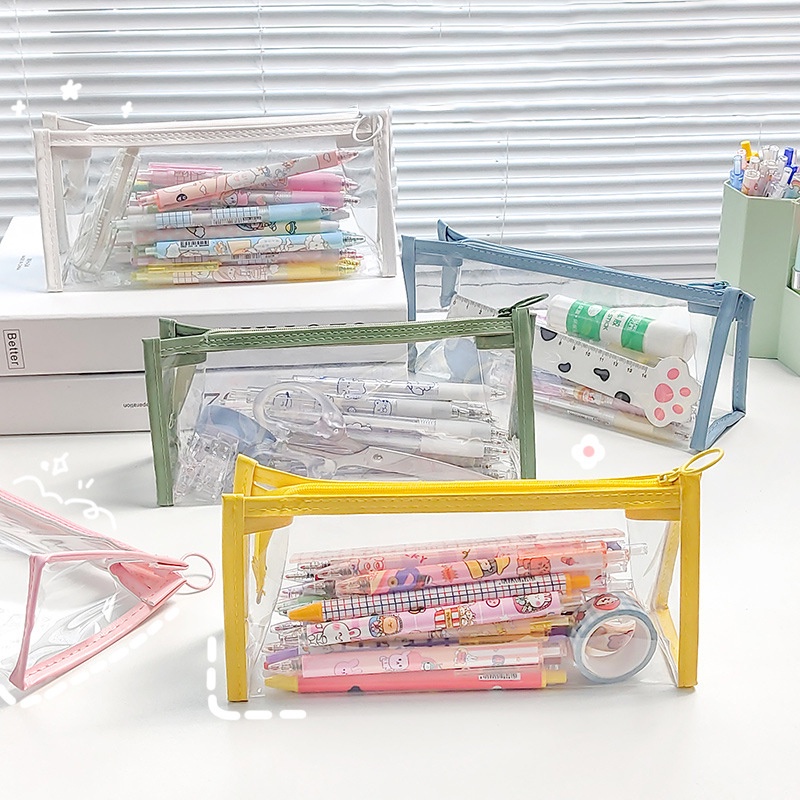 INS Túi đựng bút chì trong suốt Túi đựng mỹ phẩm