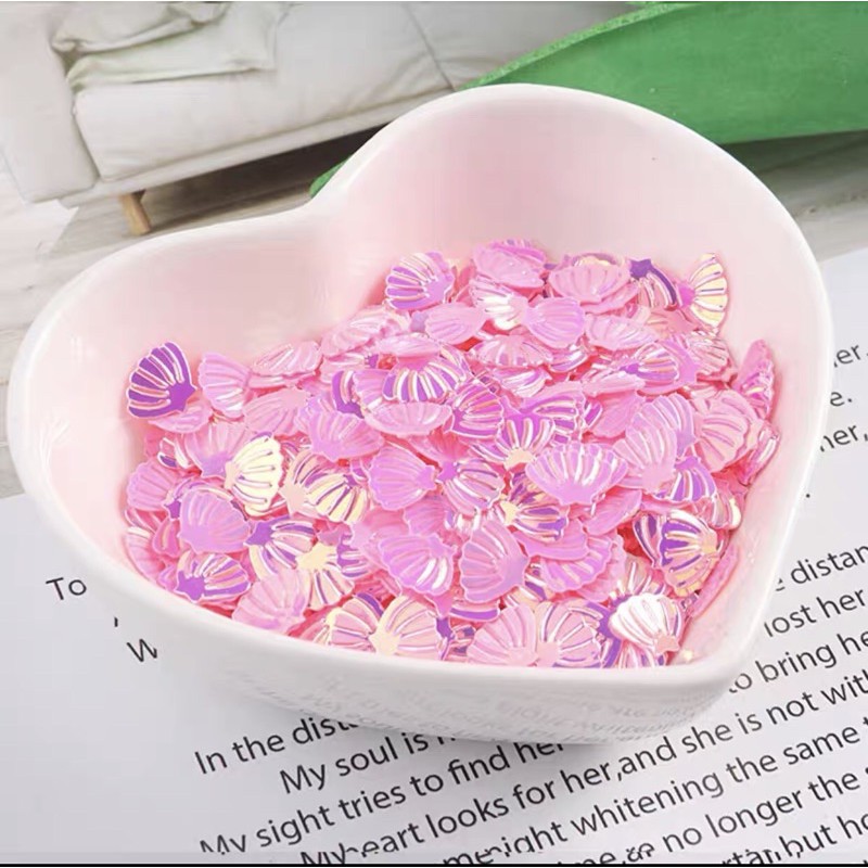 Hộp 30g Kim Tuyến sequins hình vỏ sò trang trí