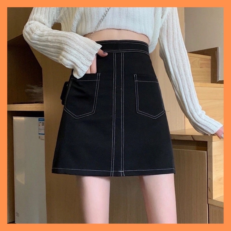 Chân váy chữ a ngắn viền trơn phong cách Hàn Quốc Hura CVHQ1