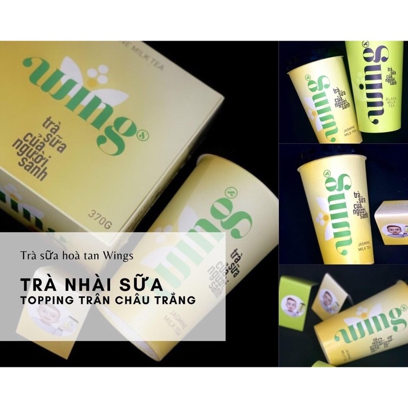 TRÀ SỮA WING 3 VỊ NHÀI - SOCOLA- HỒNG TRÀ (5set/ hộp) (có SHIP HOẢ TỐC HN)