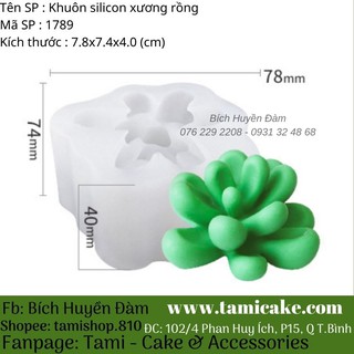 Khuôn silicon 4D xương rồng 1789 / 1790