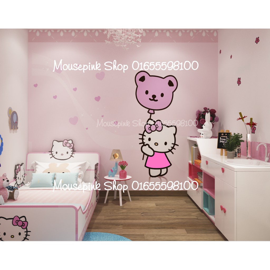 decan dán kitty kitty  bóng bay gấu