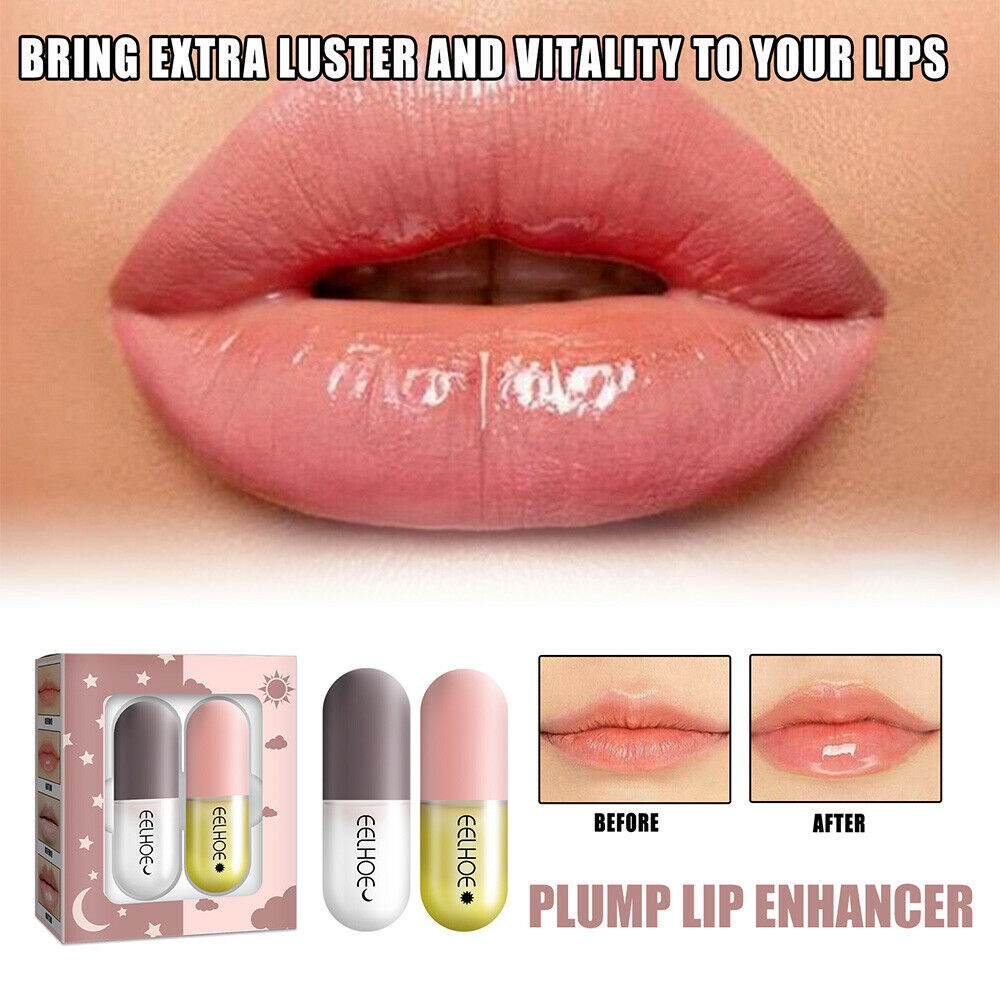 Set 2 Son Bóng Dưỡng Ẩm Giúp Môi Dày Hơn