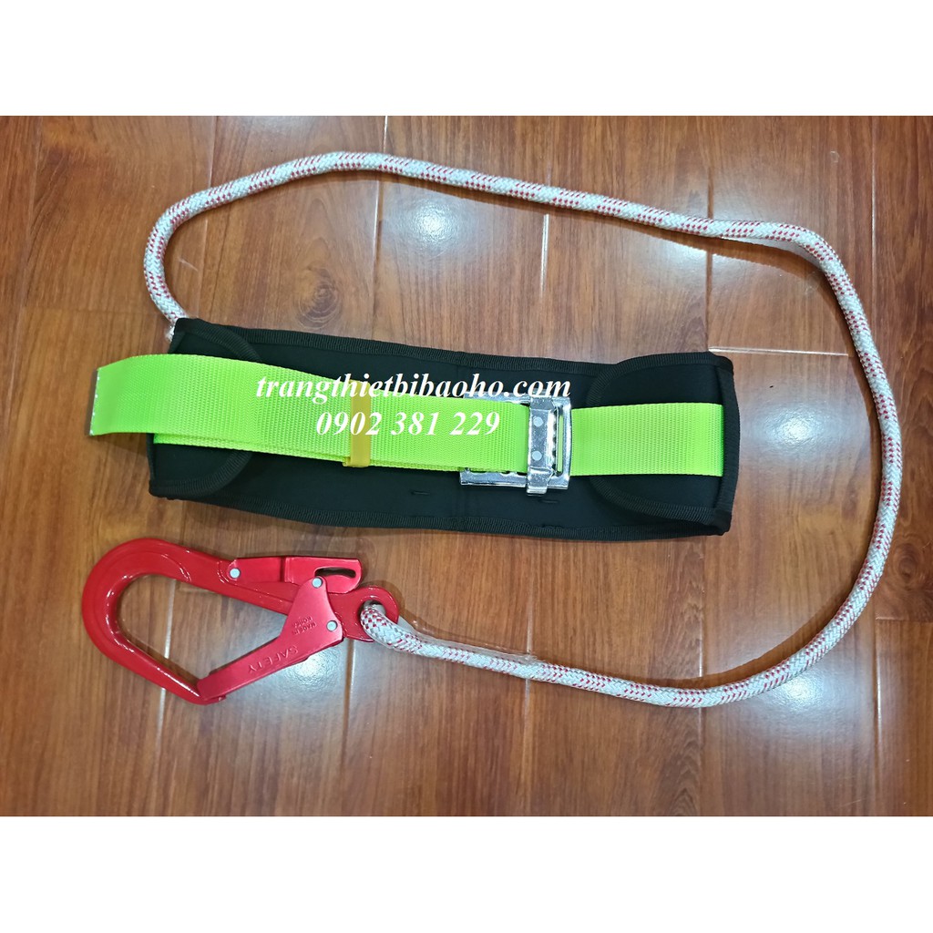 Dây an toàn nịt bụng móc nhôm có miếng đệm lưng (dây thừng)