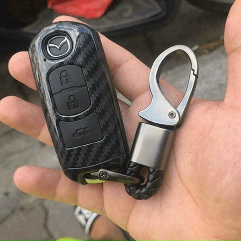 Ốp chìa khóa, bọc khóa xe Mazda 2, Mazda 3, Mazda 6, Mazda Cx5, CX8,CX3, CX30, CX-30 mẫu vỏ Cacbon cao cấp