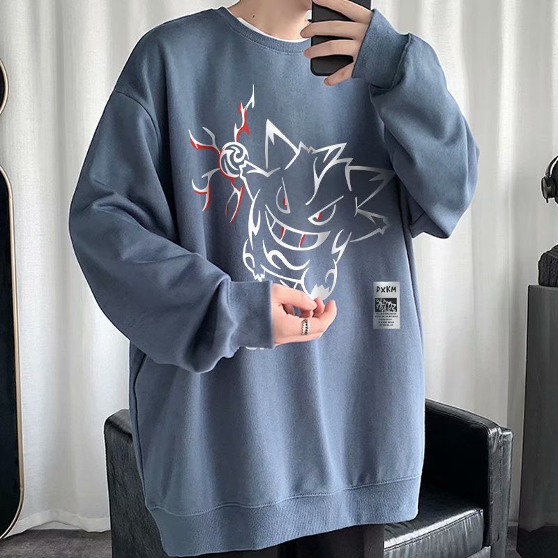 Áo Thun Nam Nữ Unisex Dài Tay, Áo Sweater Cổ Tròn Form Rộng 45kg-110kg Thời Trang Thu Đông Nhiều Màu - Lightning Beast in