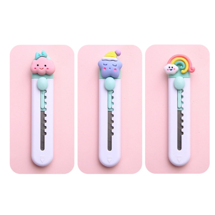 Dao rọc giấy mini thiết kế dễ thương hình ngôi sao, quả bơ, đám mây, quả dứa