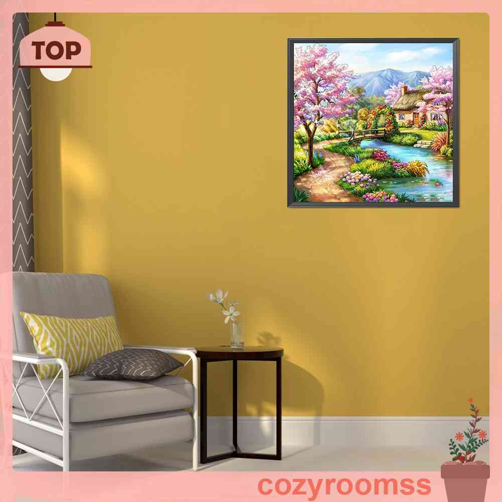 Tranh Đính Đá Kim Cương Toàn Bộ 5D DIY Hình Vẽ Vườn Đào