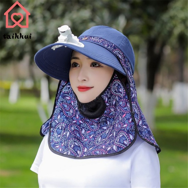 Mũ Chống Nắng Kèm Quạt Điện Tiện Dụng Khi Chạy Xe Ngoài Trời