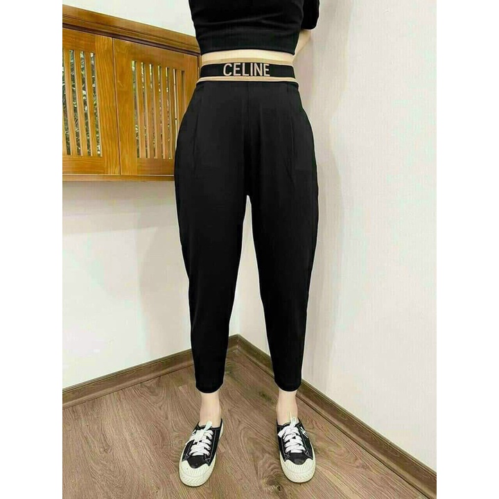 Q8 Quần legging cạp chữ chất umi Hàn dáng dài