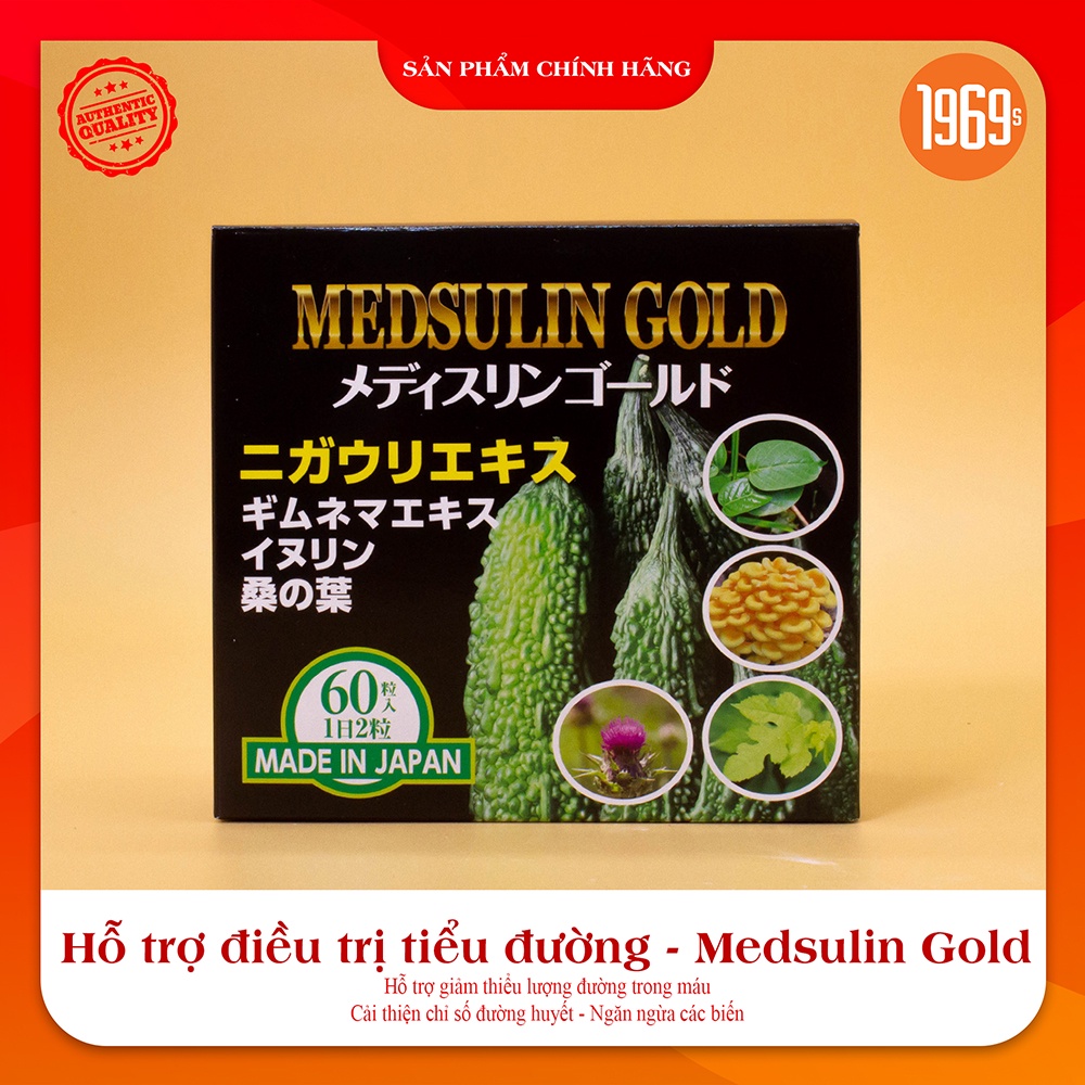 Viên uống hỗ trợ tiểu đường Jpanwell Medsulin Gold chỉ số đường huyết, ngăn ngừa các biến chứng 60 viên