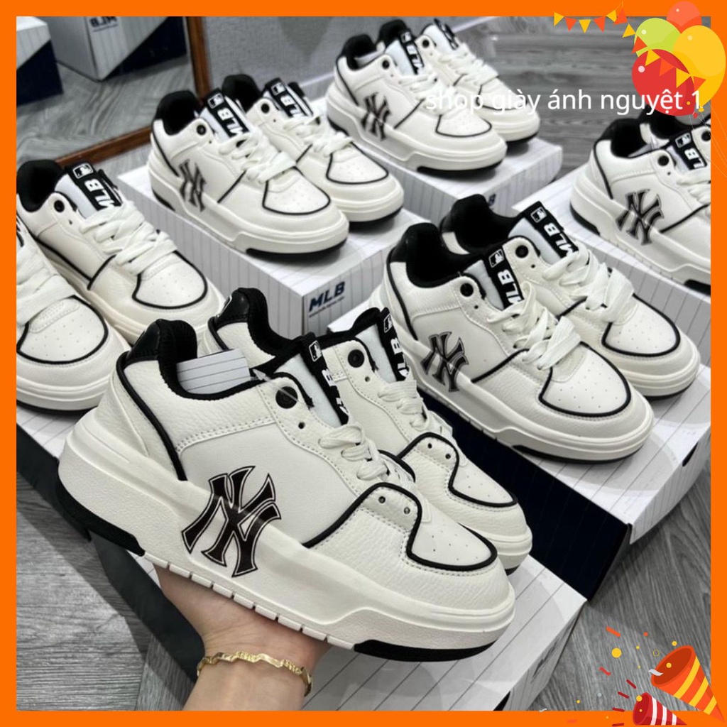 Giày MLB Chunky Liner Black da xịn đế cao su cao cấp tăng chiều cao nam nữ phong cách hàn quốc hot new các màu