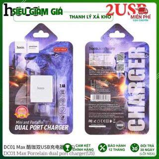 Củ sạc nhanh 2 cổng | củ sạc hoco dc01 chính hãng | bảo hành 1 đổi 1 34002