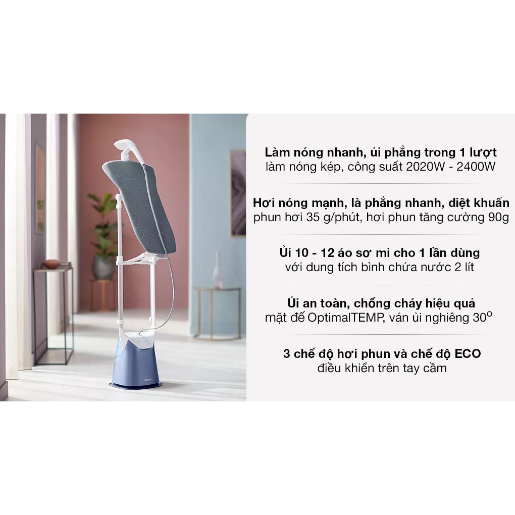 Bàn là/bàn ủi hơi nước đứng Philips GC625 - 2200W, bảo hành 2 năm | Hàng chính hãng