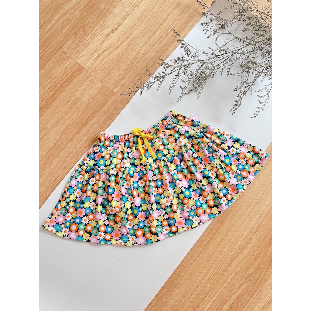 Váy Đầm Bé Gái Annie Chân Vay Thun - Hoa Ngũ Sắc – cho bé từ 9 – 30kg