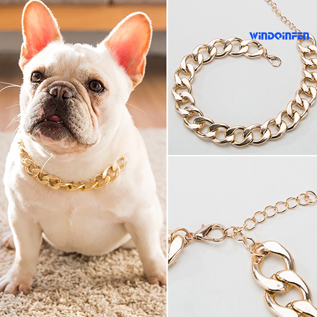 Vòng Cổ Dây Xích Màu Vàng Đồng Nhỏ Trung Bình Phong Cách Pháp Cho Thú Cưng Chó Pug