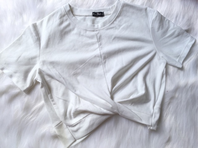 Áo croptop thun gân xoắn eo tay ngắn ( hình thật ) | BigBuy360 - bigbuy360.vn