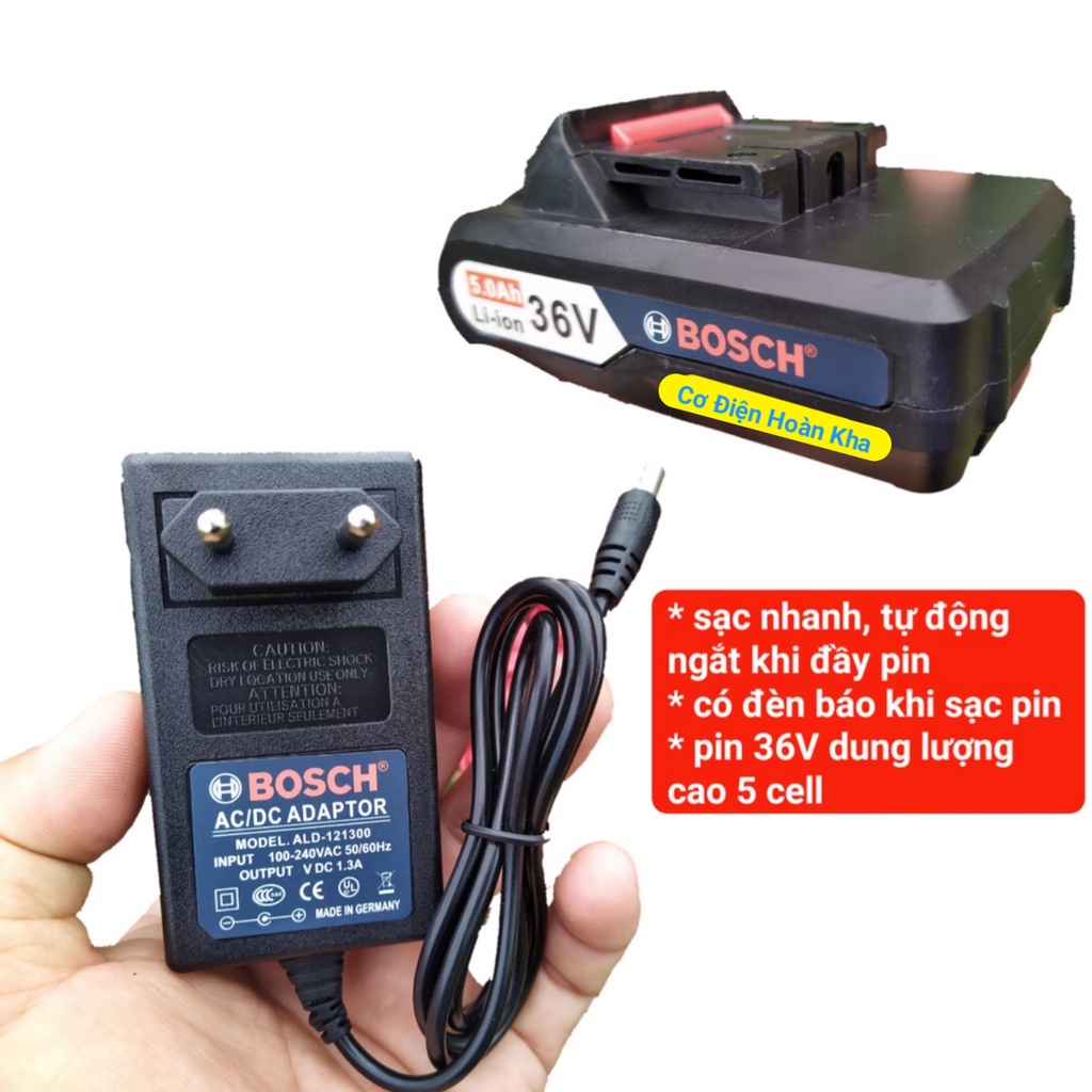 Máy Khoan Pin BOSCH 36V, 3 chức năng có búa, tặng hộp phụ kiện 24 chi tiết