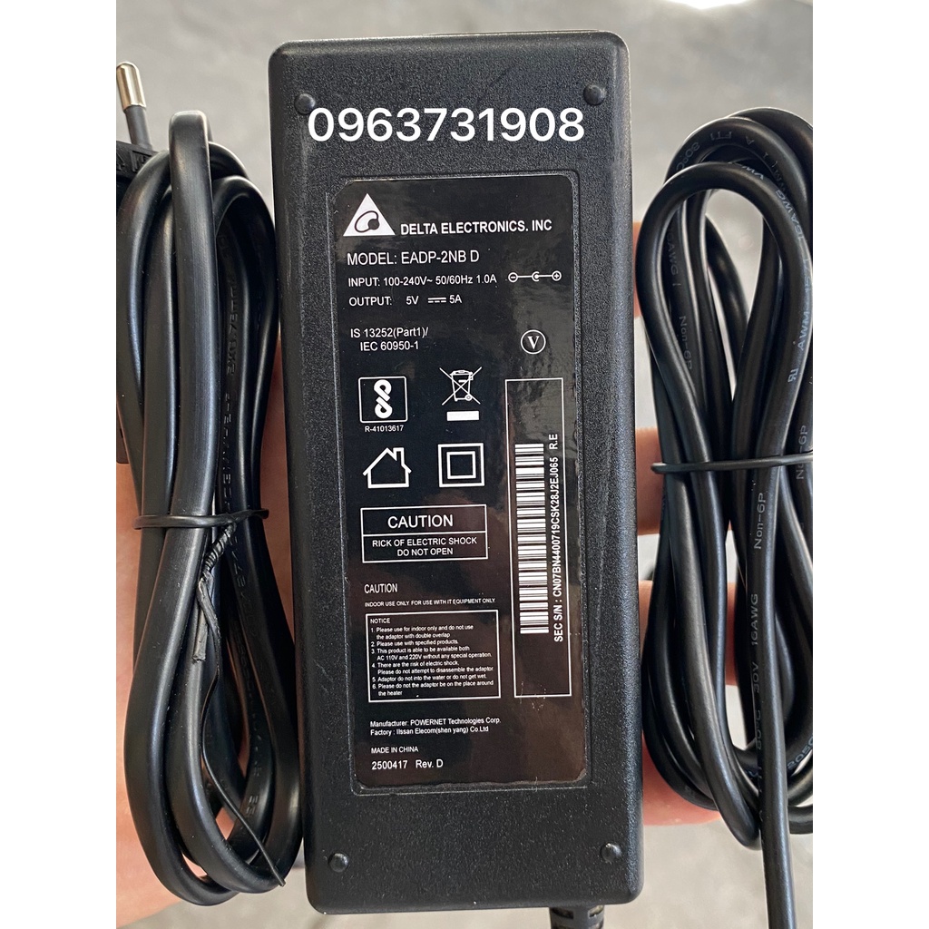 Cục nguồn 5V 5A chính hãng Delta