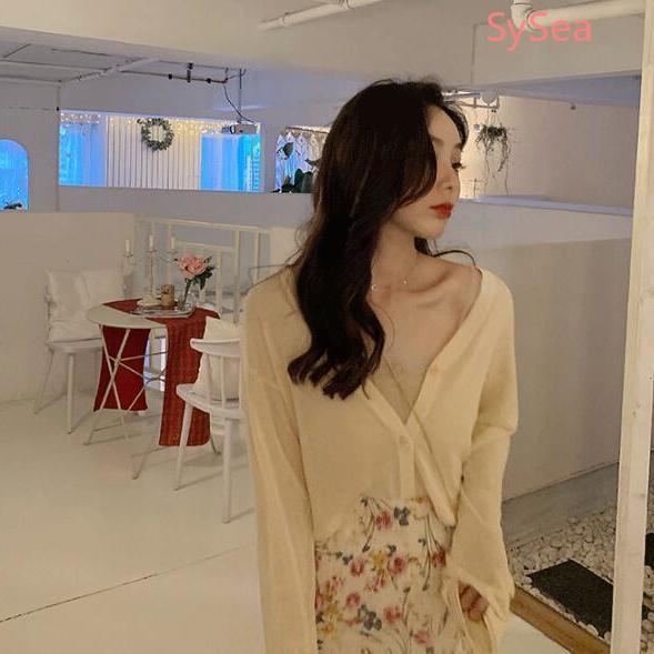 Áo dệt kim dài tay form rộng phong cách hàn quốc hè cho nữ