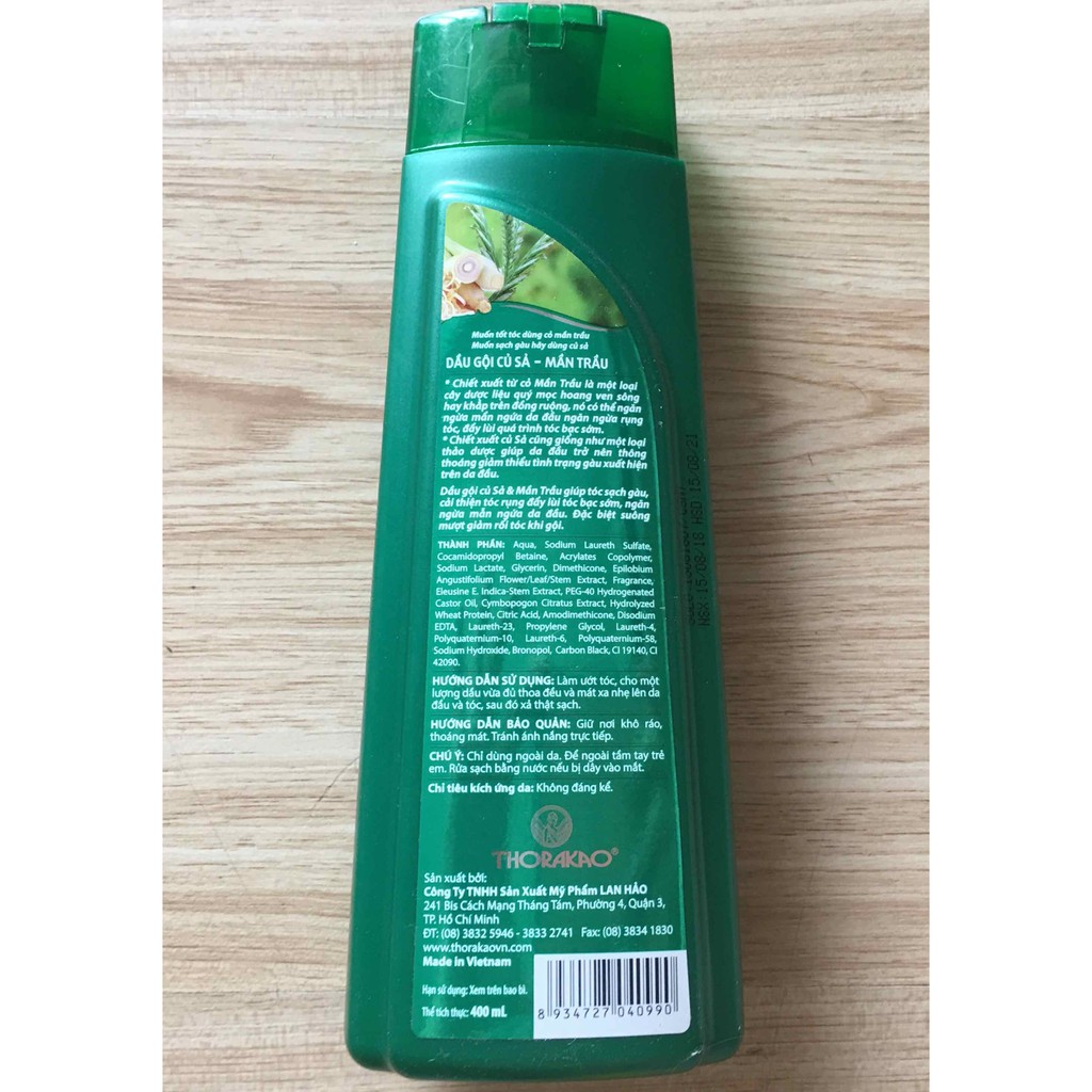 Dầu Gội Củ Sả - Mần Trầu Thorakao 400ml