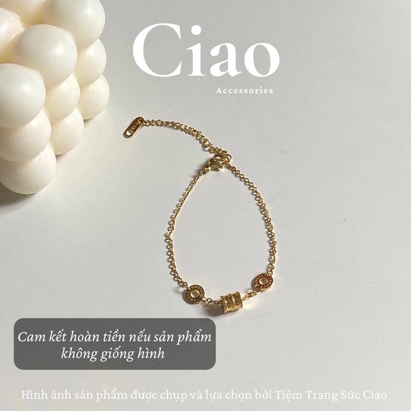 [NEW ITEMS] Vòng tay/ Lắc tay nữ titan không gỉ thiết kế hạt charm la mã Felicity Ciao