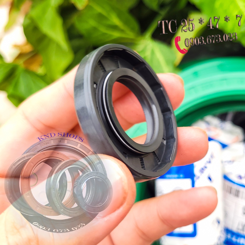 Phớt dầu TC 25*47*7, Phớt lò xo chặn nhớt trục máy cấy lúa và máy sản xuất gạch men | KND Shops