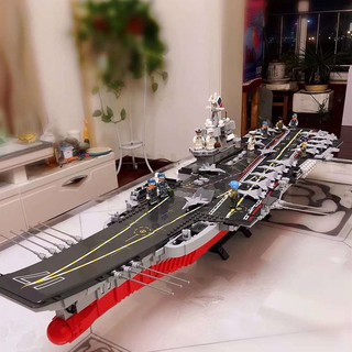 Đồ chơi Lắp ghép Mô hình Military Aircraft Fighter Carrier Ship Sembo 202001 Army MOC Battleship boat Tàu chiến