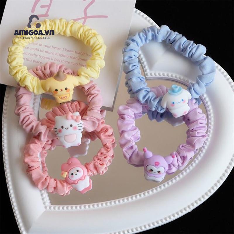 ✨✨Dây Cột Tóc Sanrio  Nhỏ Nhắn Hình Cinnamoroll / Cún Con Dễ Thương Ngọt Ngào