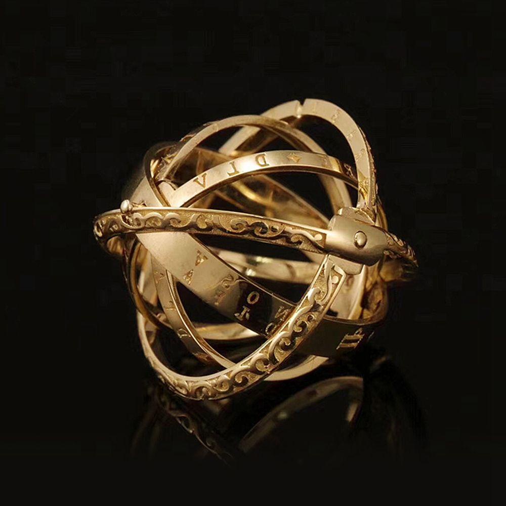 Nhẫn Hình Quả Cầu Thiên Văn Xoay Được Sáng Tạo Hợp Thời Trang Làm Quà Tặng Cho Cặp Đôi