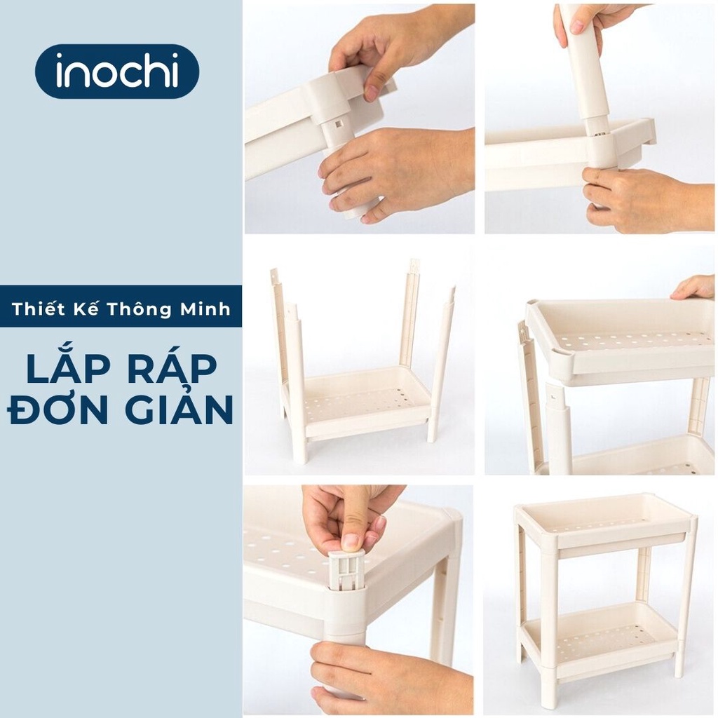 Kệ Nhựa 3 Tầng INOCHI Chất Liệu Chắc Chắn Dùng Làm Giá Để Đồ Nhà Tắm Phòng Ngủ