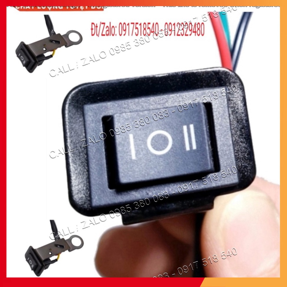 Công Tắc 3 Chế Độ On-Off-On Kèm Pat Gắn Chân Gương Lắp Đèn Trợ Sáng Cho Xe Máy